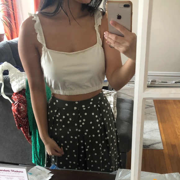 Green polka dot midi skirt - Picture 7 of 9